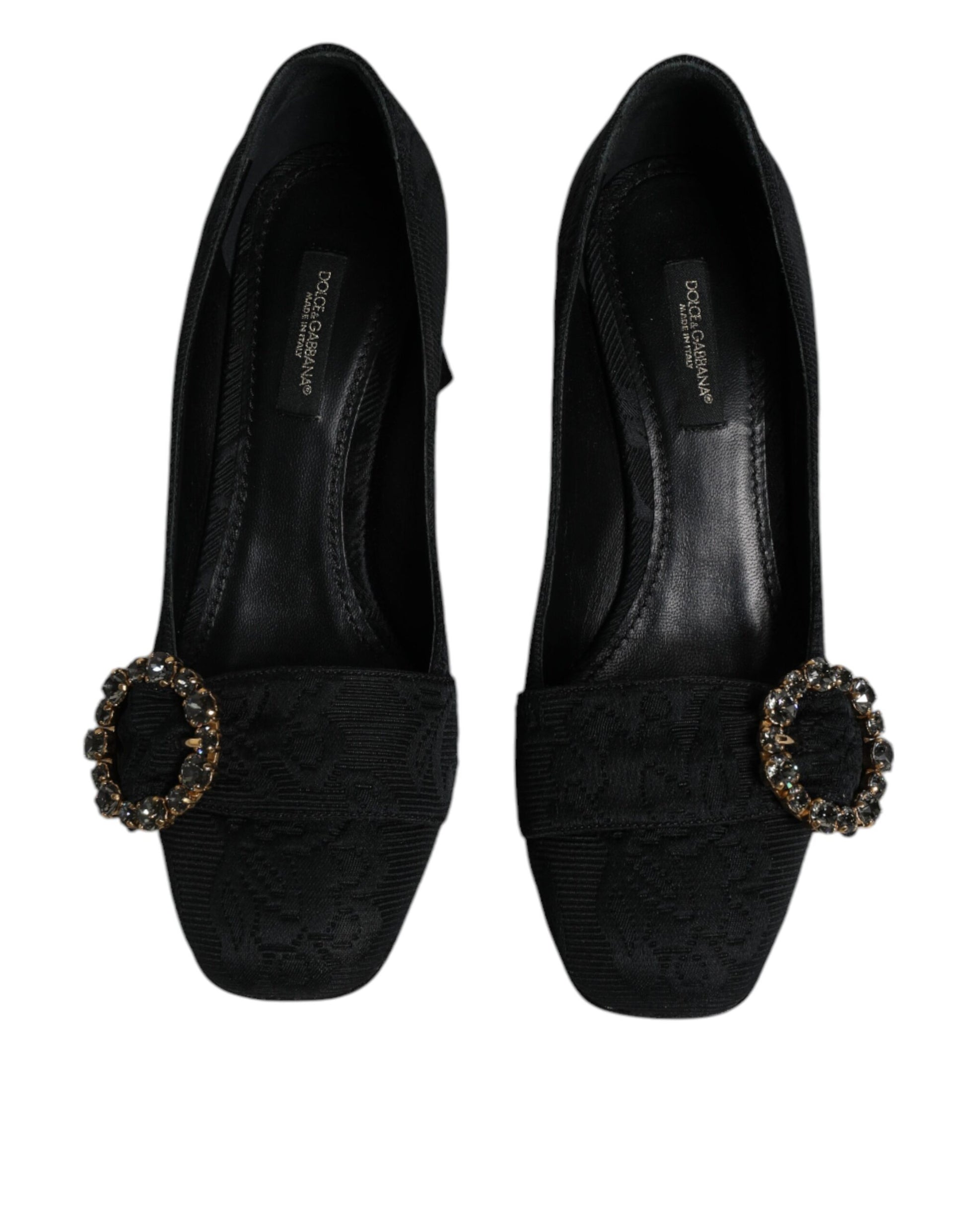 Schwarze Brokat Kristalle Heels Pumps Schuhe