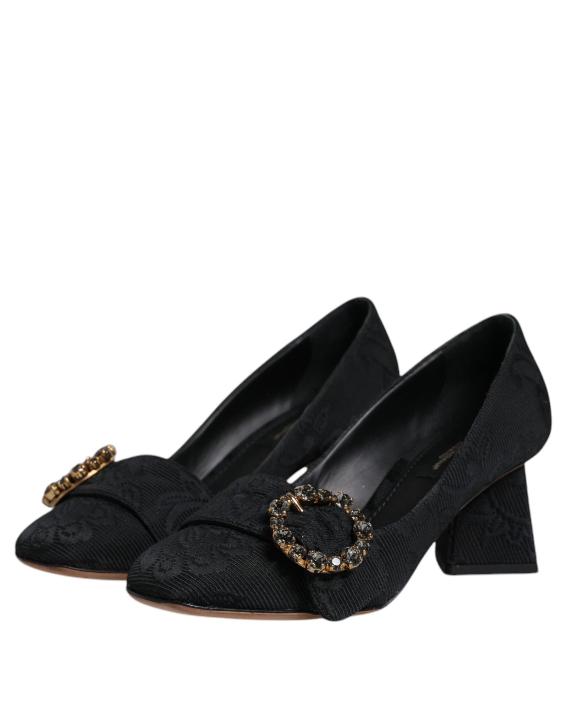 Schwarze Brokat Kristalle Heels Pumps Schuhe
