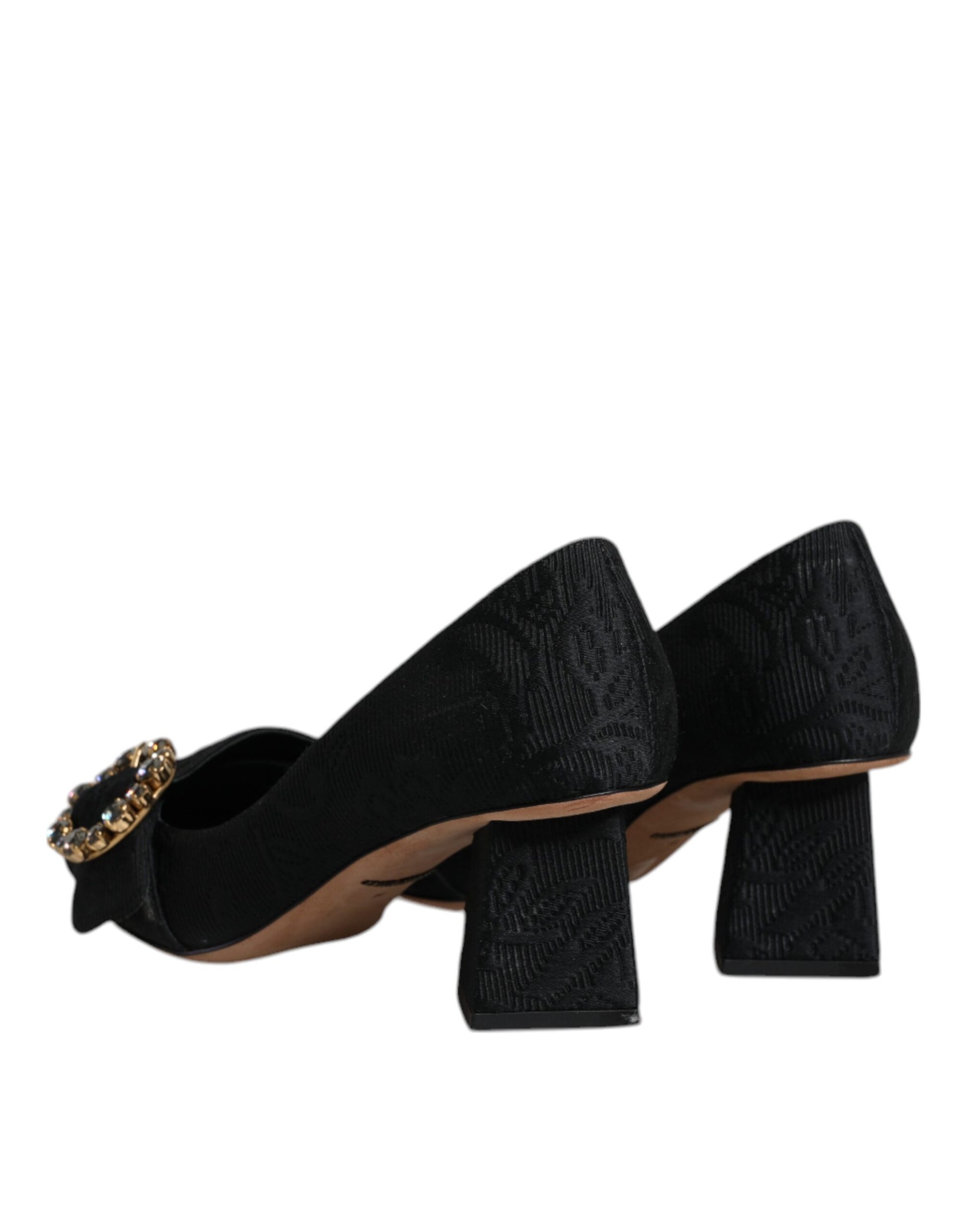 Schwarze Brokat Kristalle Heels Pumps Schuhe