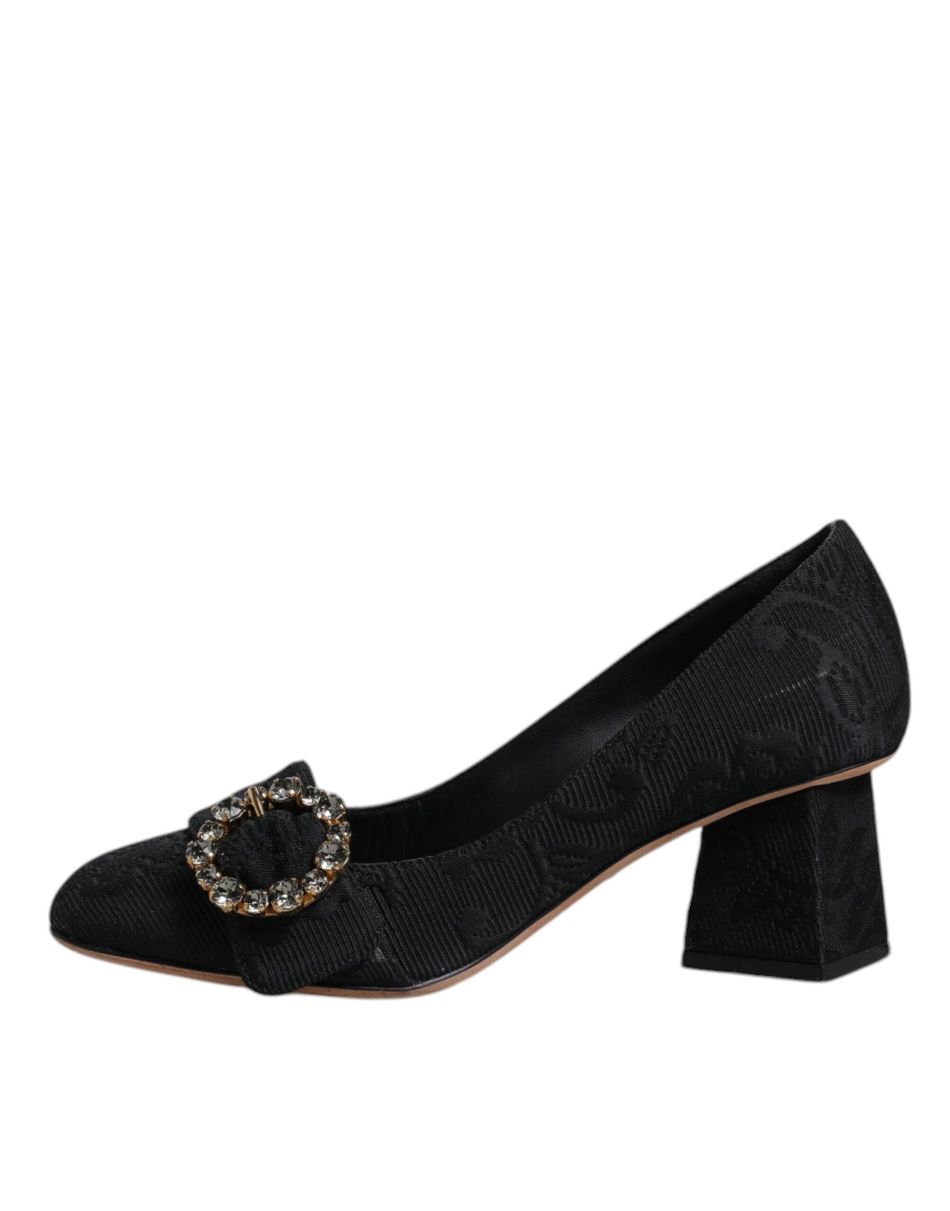 Schwarze Brokat Kristalle Heels Pumps Schuhe