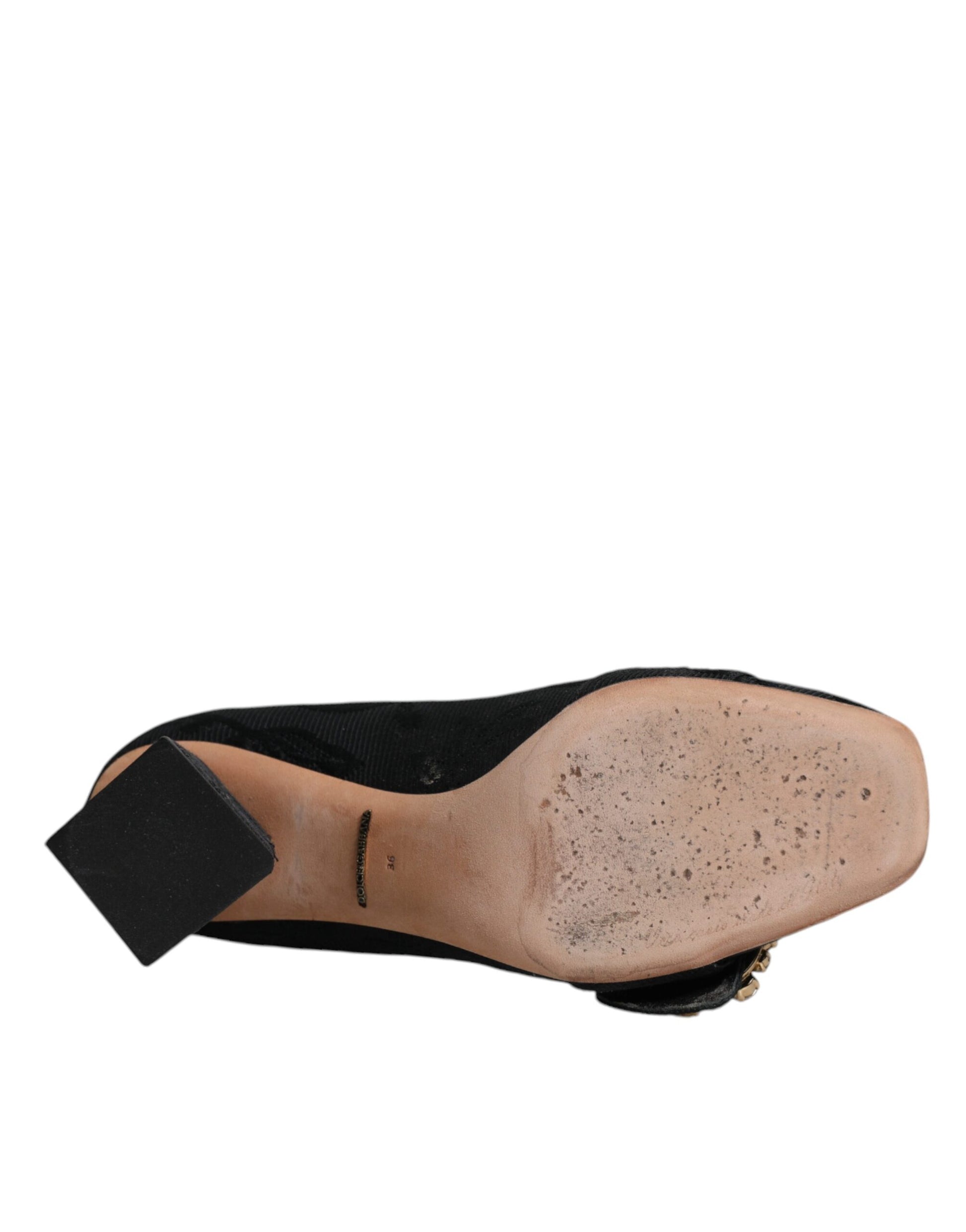 Schwarze Brokat Kristalle Heels Pumps Schuhe