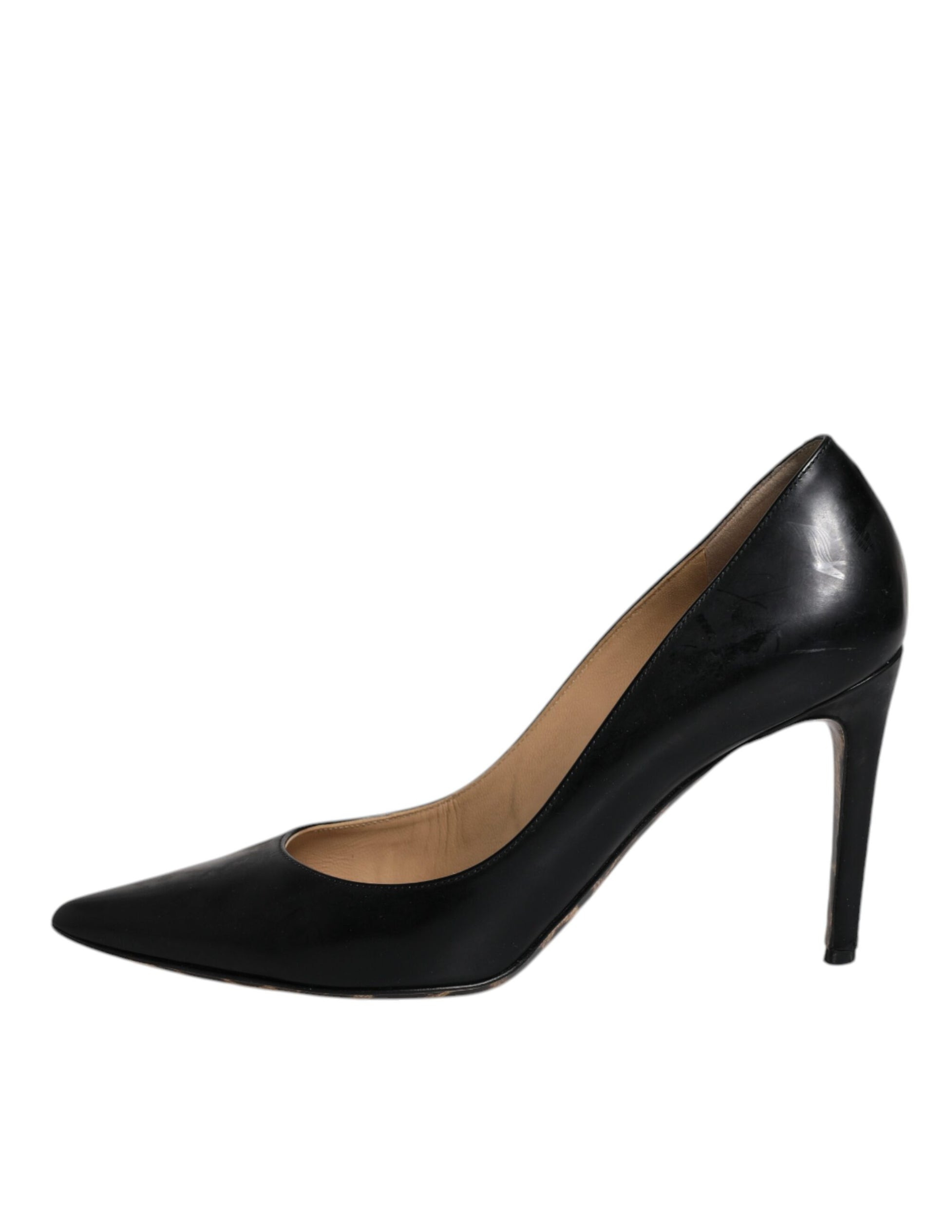 Schwarze Pumps aus Kalbsleder mit Stilettoabsatz