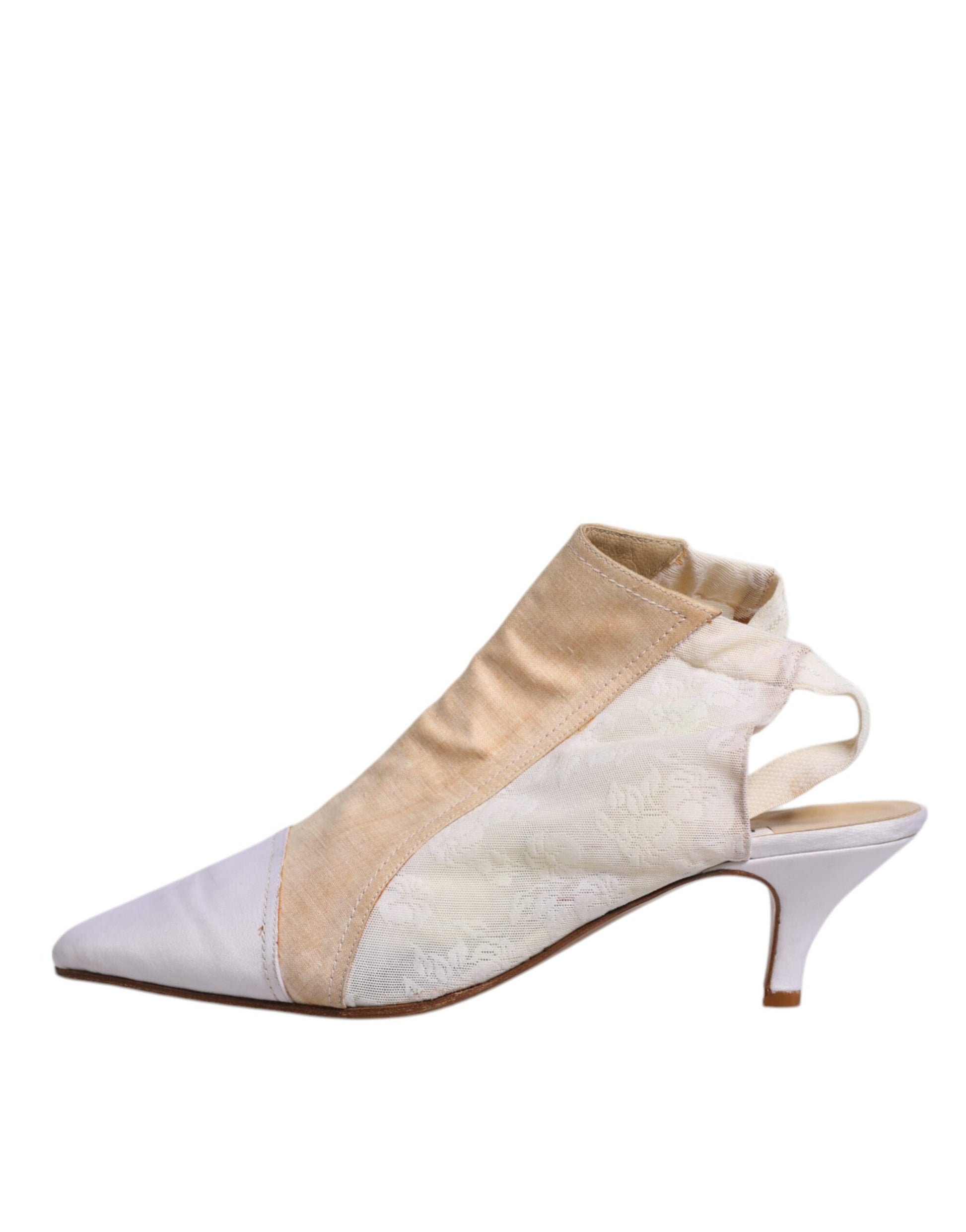 Mehrfarbige Patchwork Heels Slingback-Schuhe