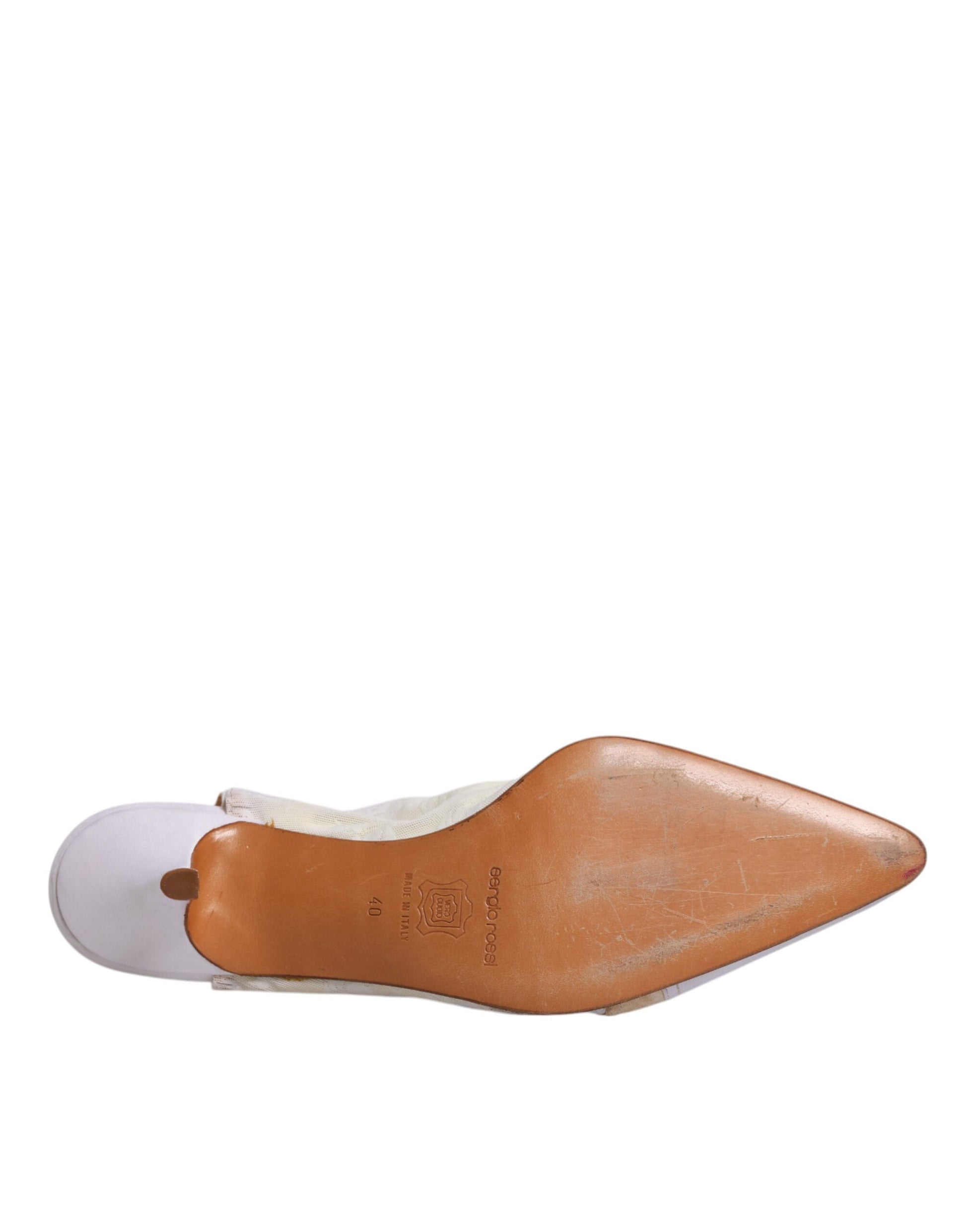 Mehrfarbige Patchwork Heels Slingback-Schuhe