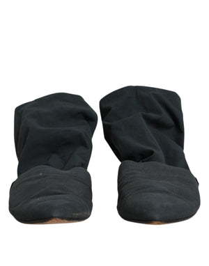 Grüne Stiefeletten im Sockenstil aus Baumwolle