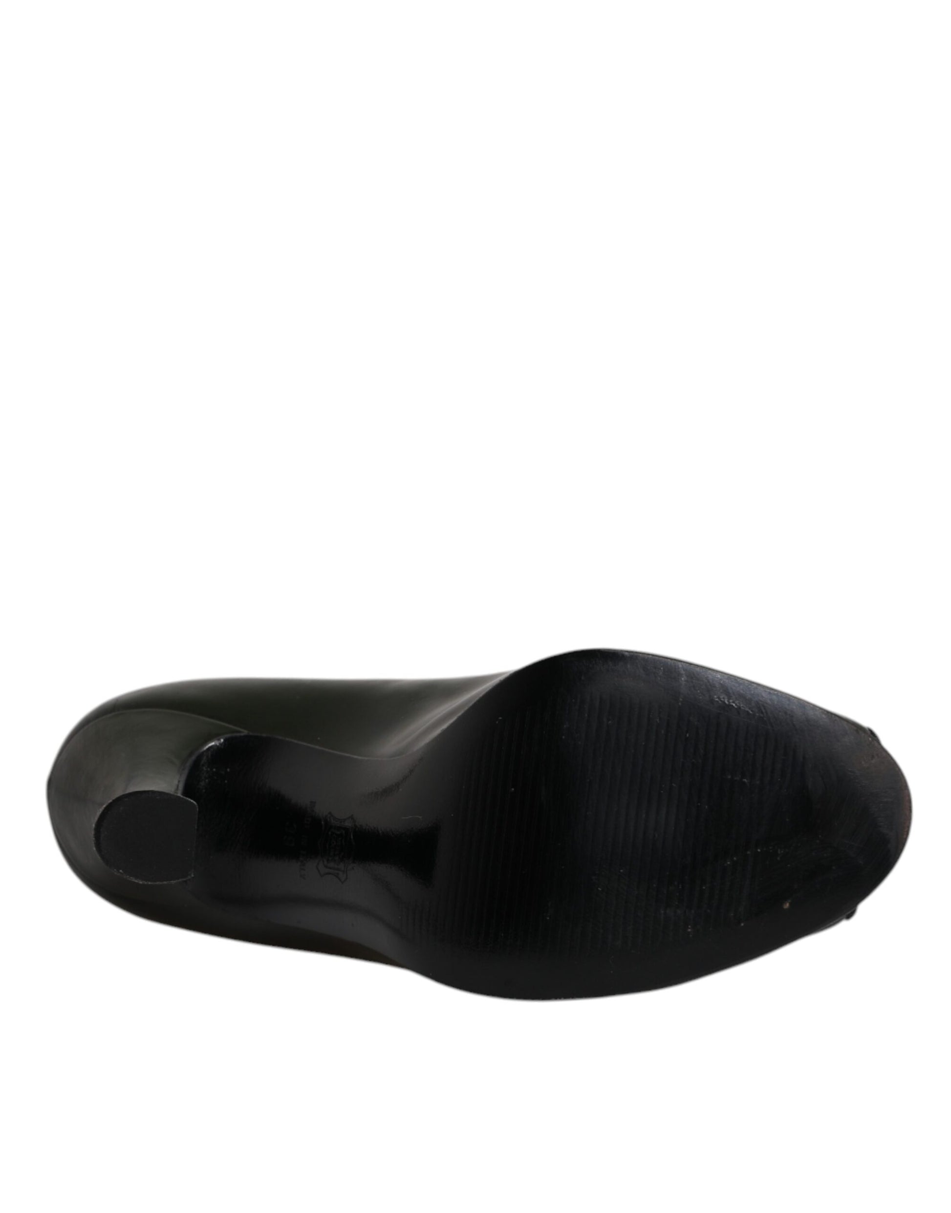 Grüne Leder Peep Toe Heels Pumps Schuhe