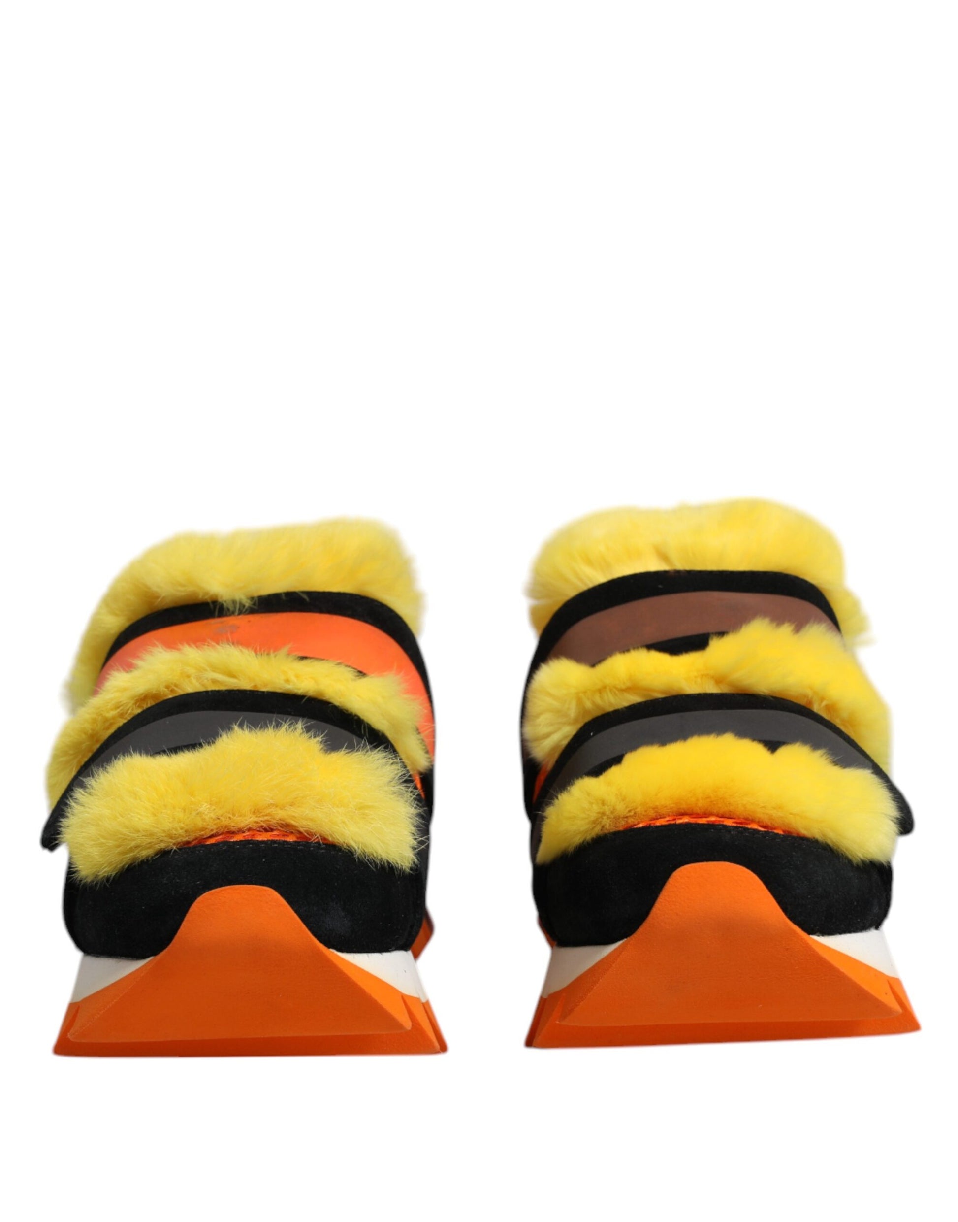 Mehrfarbige Sneakers mit Pelzverzierung