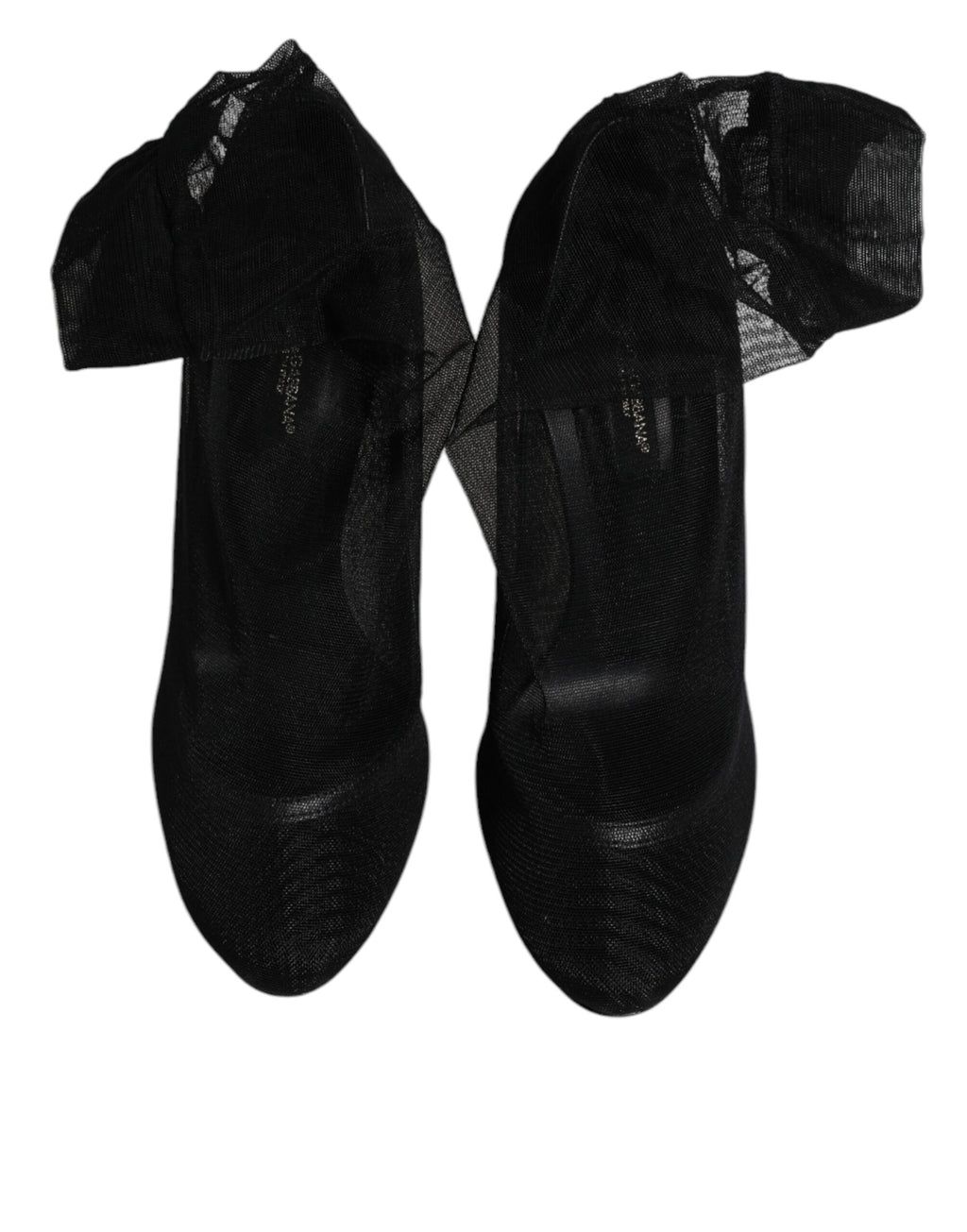 Schwarze Stiefel aus Nylon-Mesh im Sockenstil