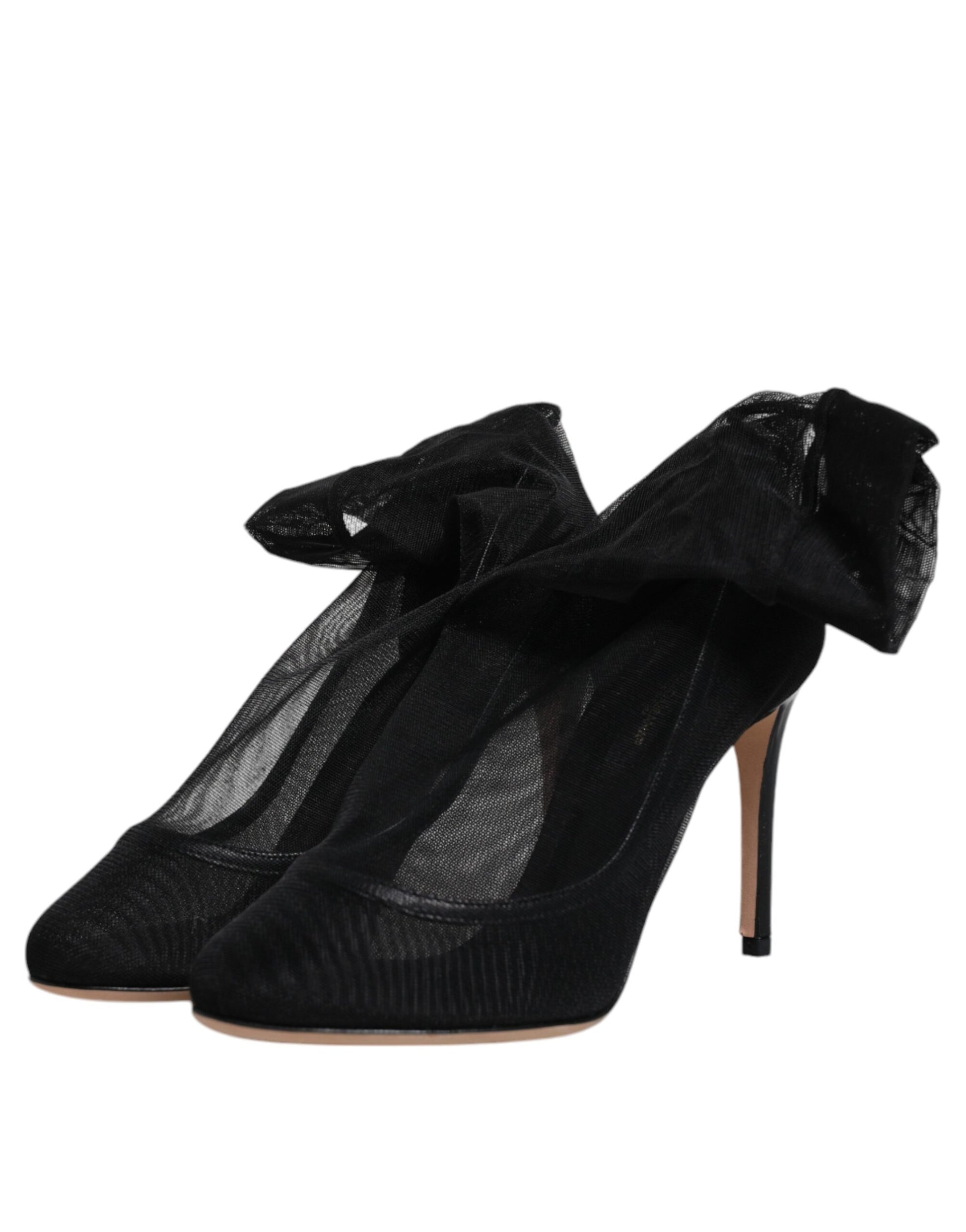 Schwarze Stiefel aus Nylon-Mesh im Sockenstil