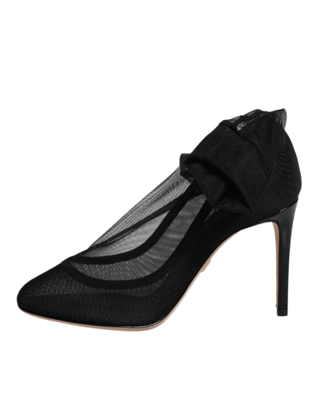 Schwarze Stiefel aus Nylon-Mesh im Sockenstil