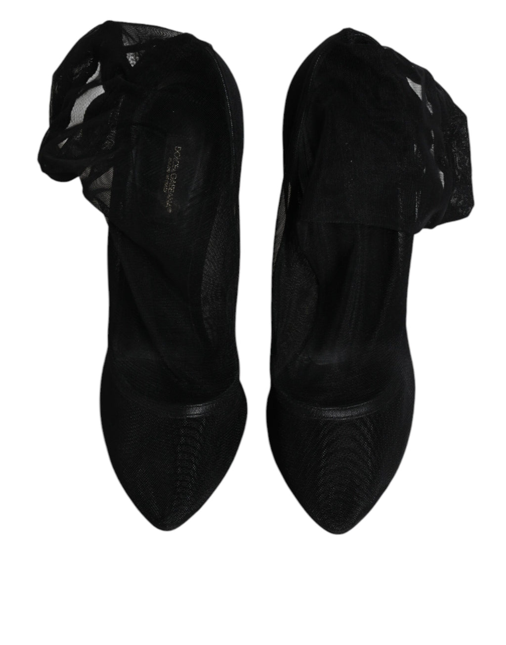 Schwarze Stiefel aus Nylon-Mesh im Sockenstil