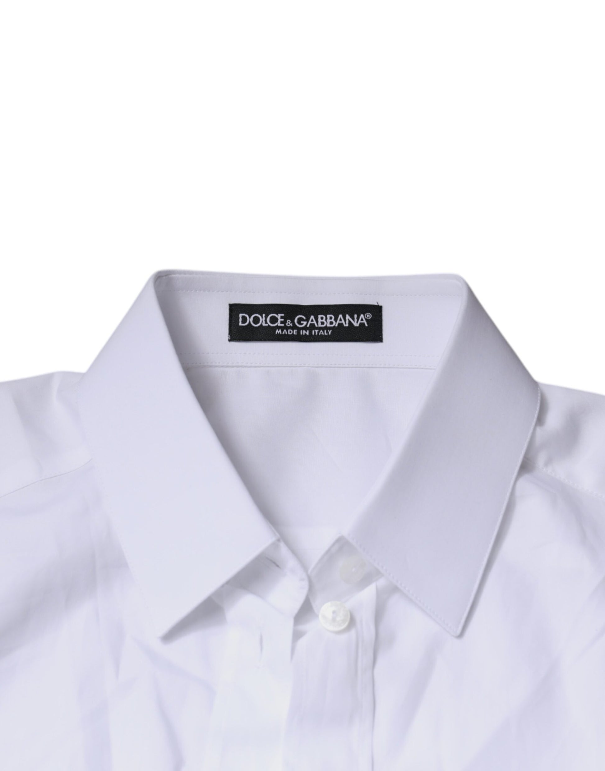 Weißes Langarm-Shirt-Oberteil aus Baumwolle mit Kragen