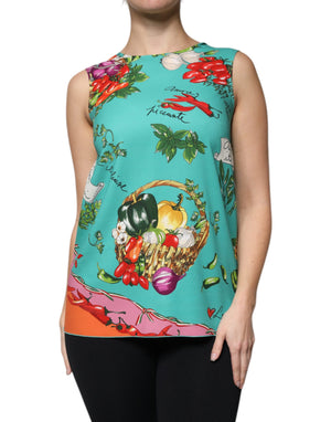 Ärmelloses Tanktop mit buntem Gemüse