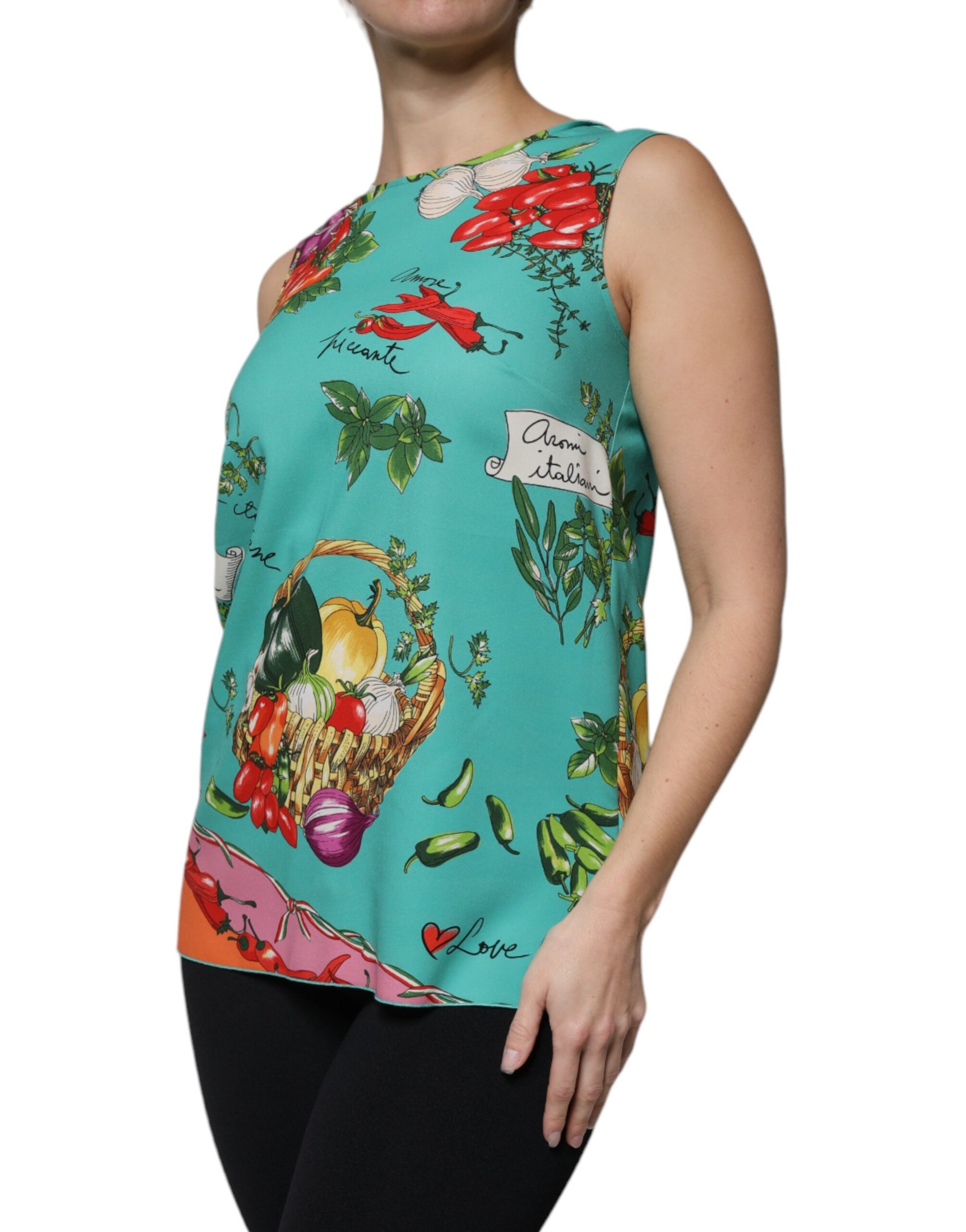 Ärmelloses Tanktop mit buntem Gemüse