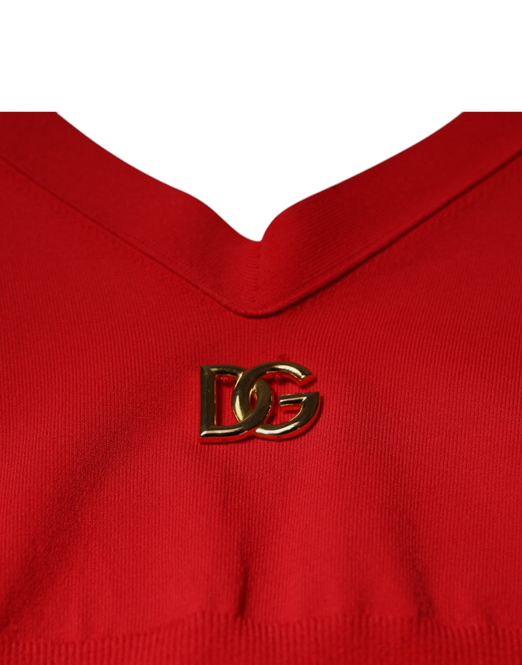 Rotes, ärmelloses Neckholder-Tanktop aus Viskose
