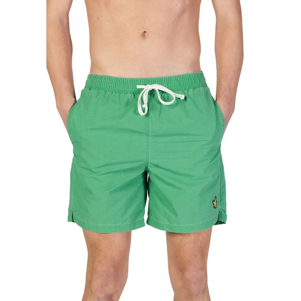 Grüne Nylon-Badeshorts