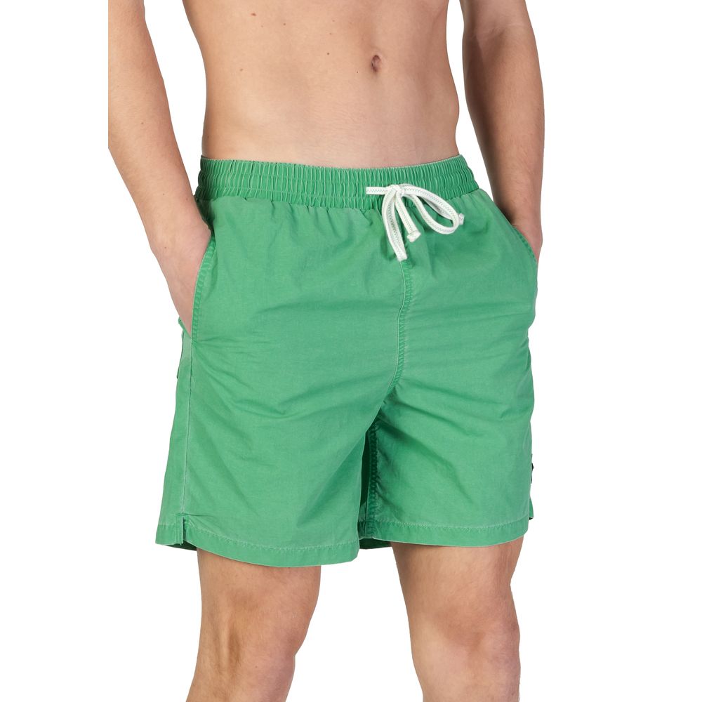 Grüne Nylon-Badeshorts