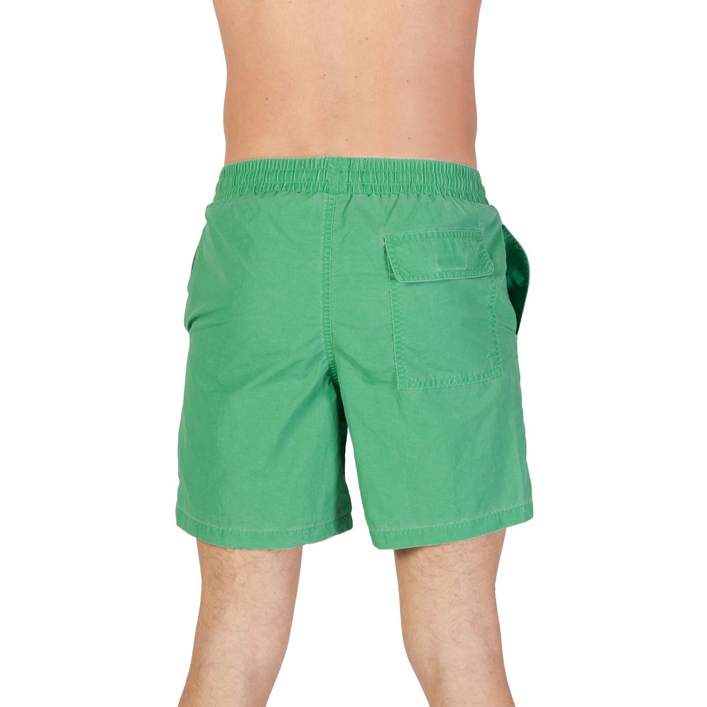 Grüne Nylon-Badeshorts