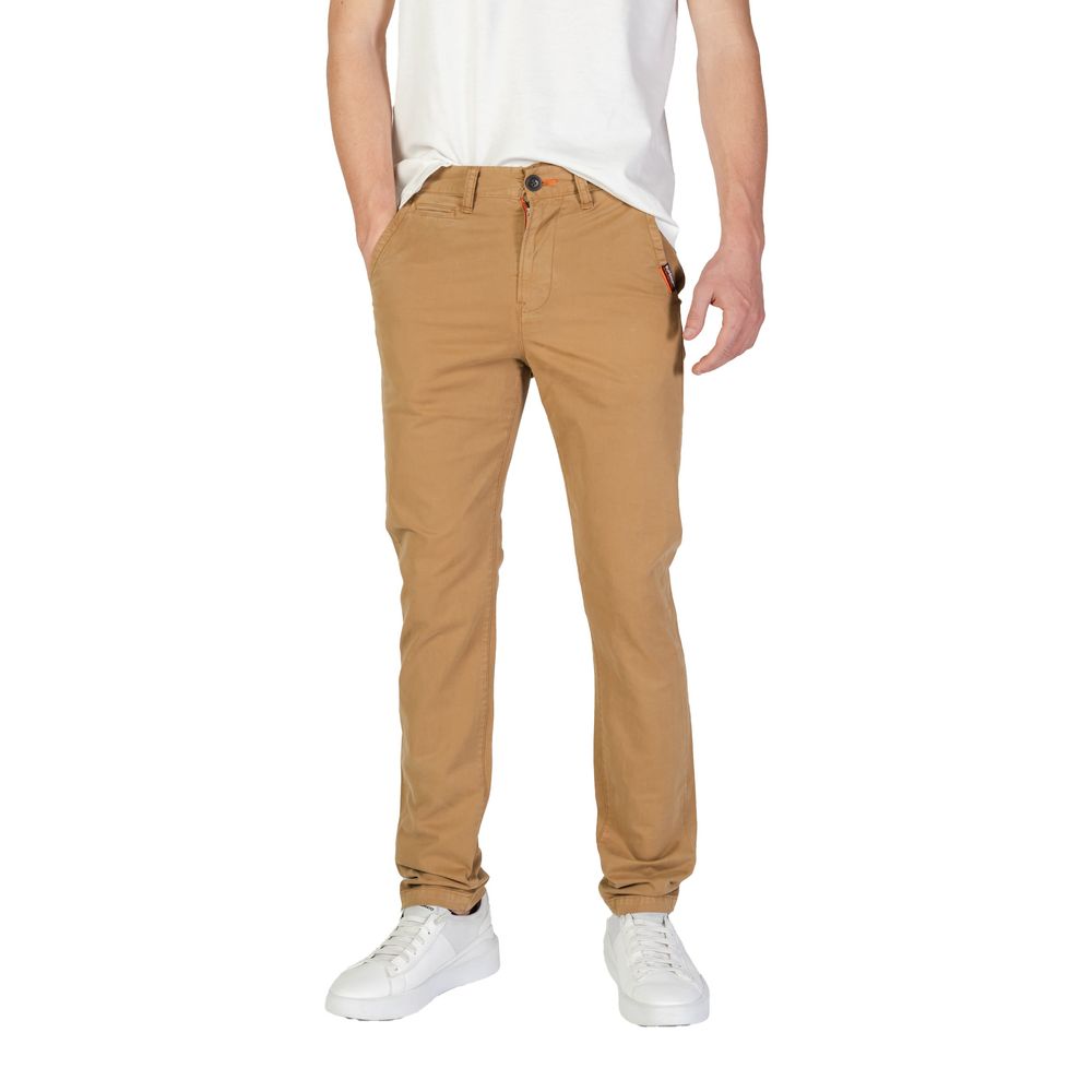 Beigefarbene Skinny-Hose aus Baumwolle