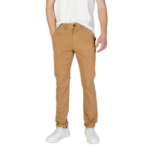 Beigefarbene Skinny-Hose aus Baumwolle