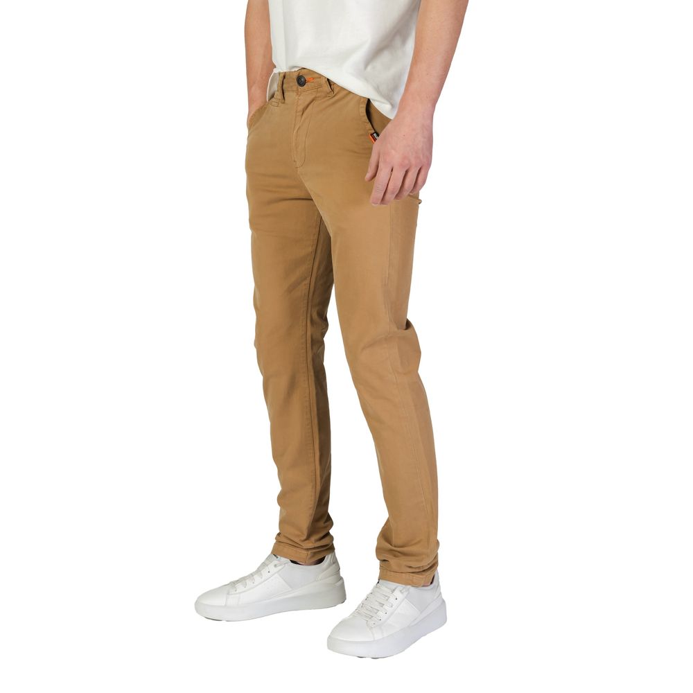 Beigefarbene Skinny-Hose aus Baumwolle