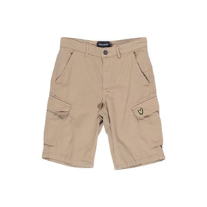 Beige Baumwoll-Bermuda