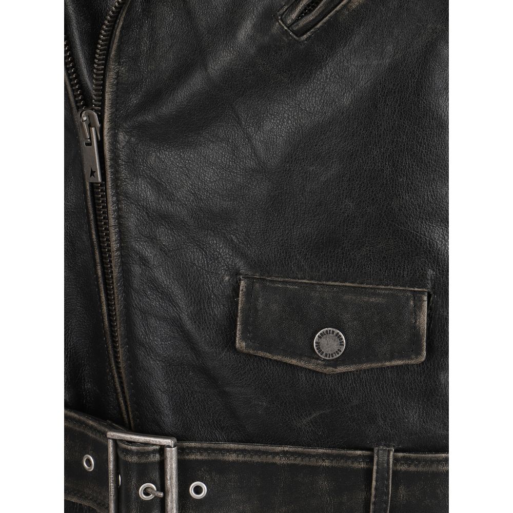 Goldene Bikerjacke