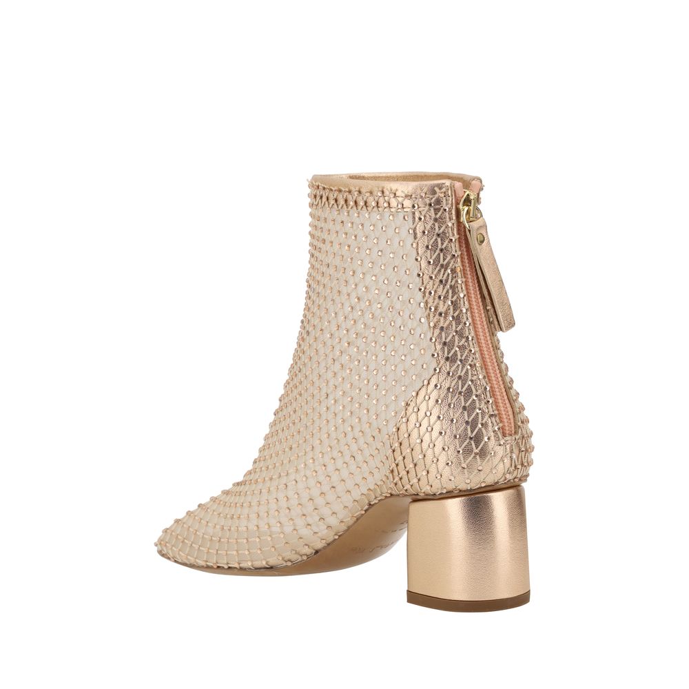Stiefeletten aus Mesh mit Strass