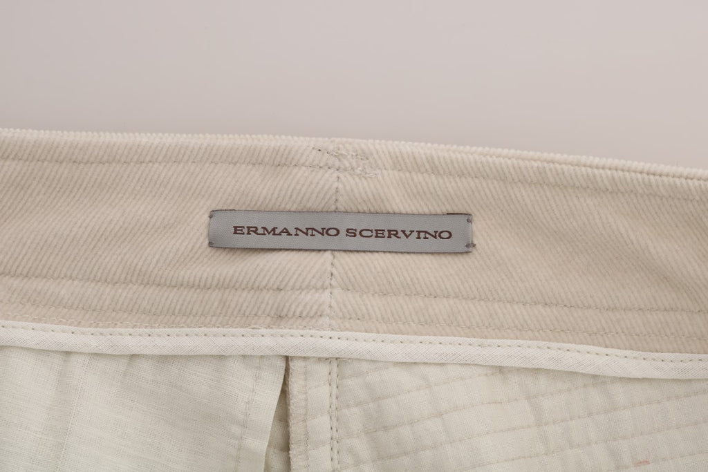 Beige Slim Jeans Cord Skinny Hose
