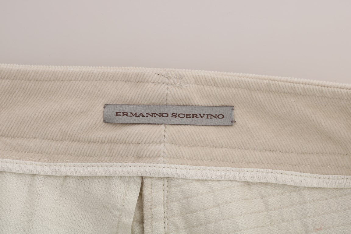 Beige Slim Jeans Cord Skinny Hose