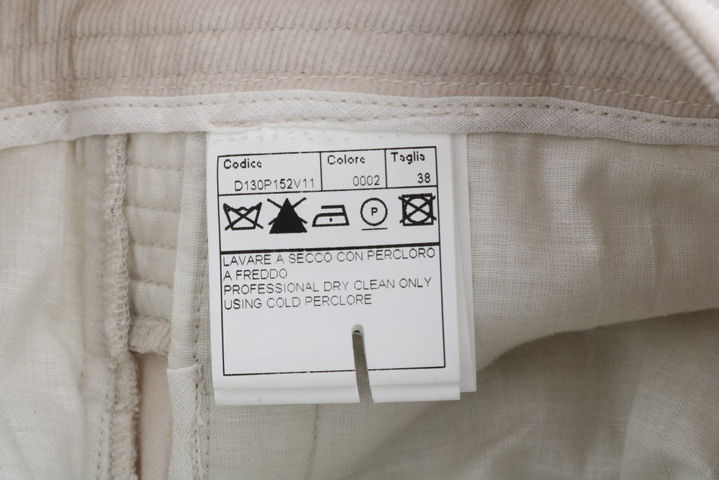 Beige Slim Jeans Cord Skinny Hose