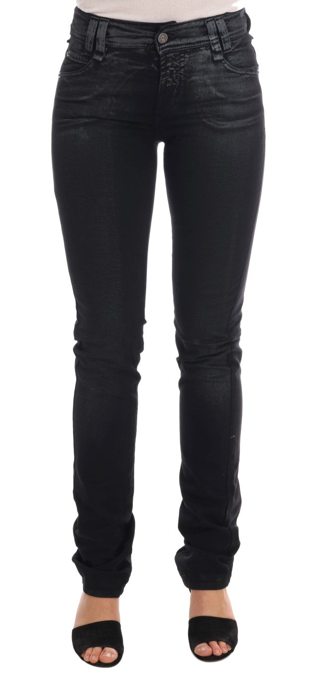 Grau verwaschene Regular-Fit-Jeans aus Baumwollstretch