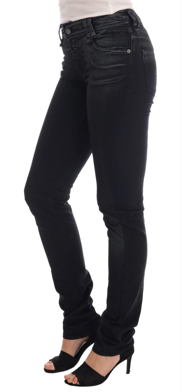 Grau verwaschene Regular-Fit-Jeans aus Baumwollstretch