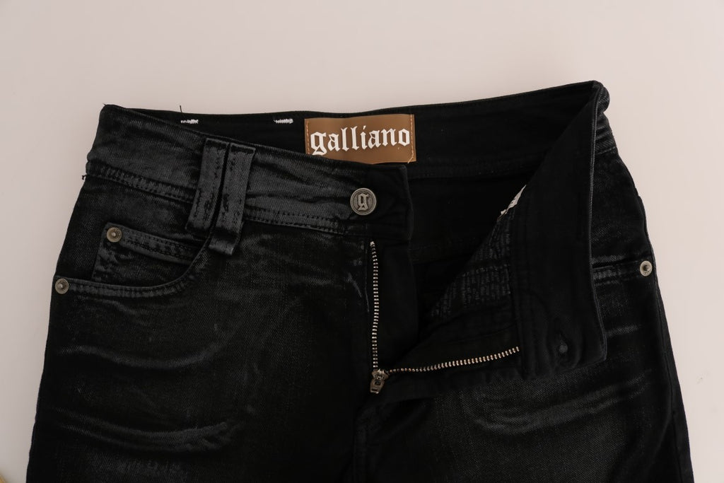 Grau verwaschene Regular-Fit-Jeans aus Baumwollstretch