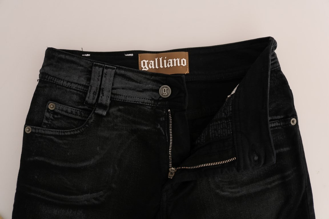 Grau verwaschene Regular-Fit-Jeans aus Baumwollstretch