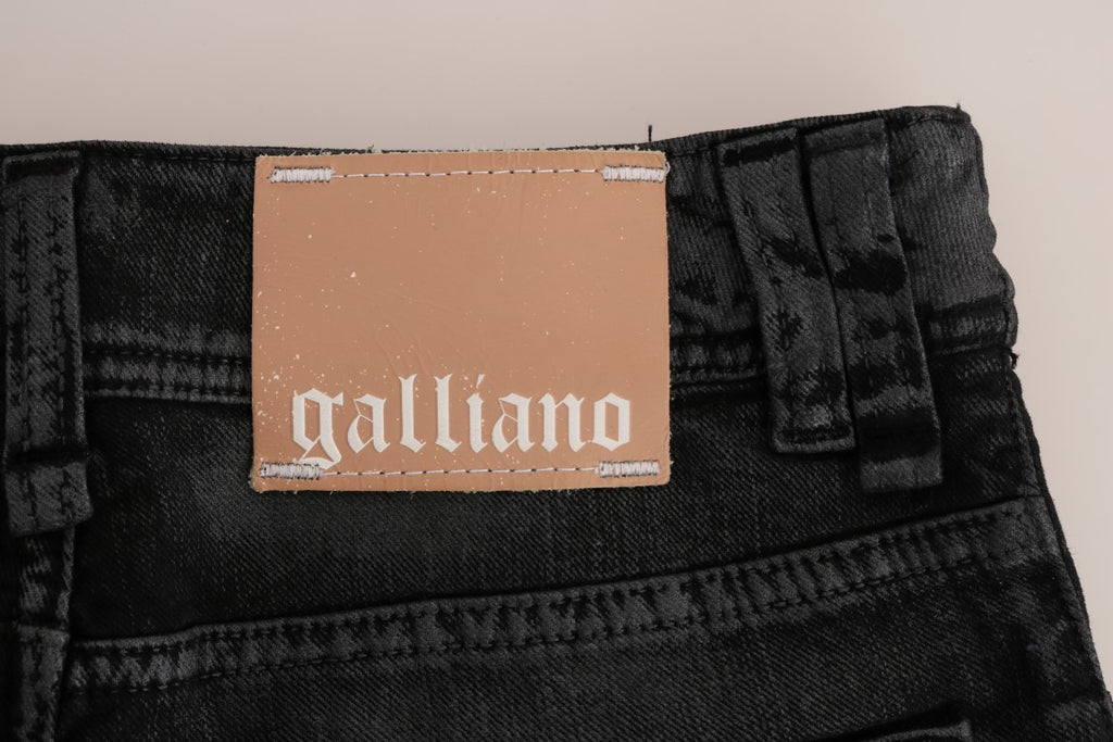 Grau verwaschene Regular-Fit-Jeans aus Baumwollstretch