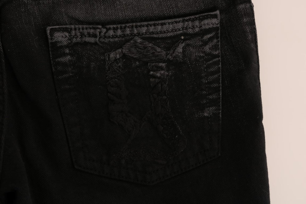 Grau verwaschene Regular-Fit-Jeans aus Baumwollstretch