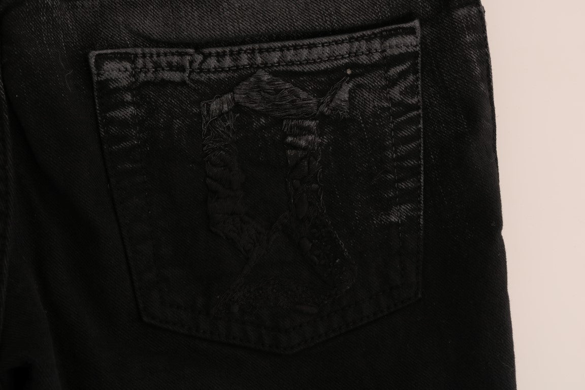 Grau verwaschene Regular-Fit-Jeans aus Baumwollstretch