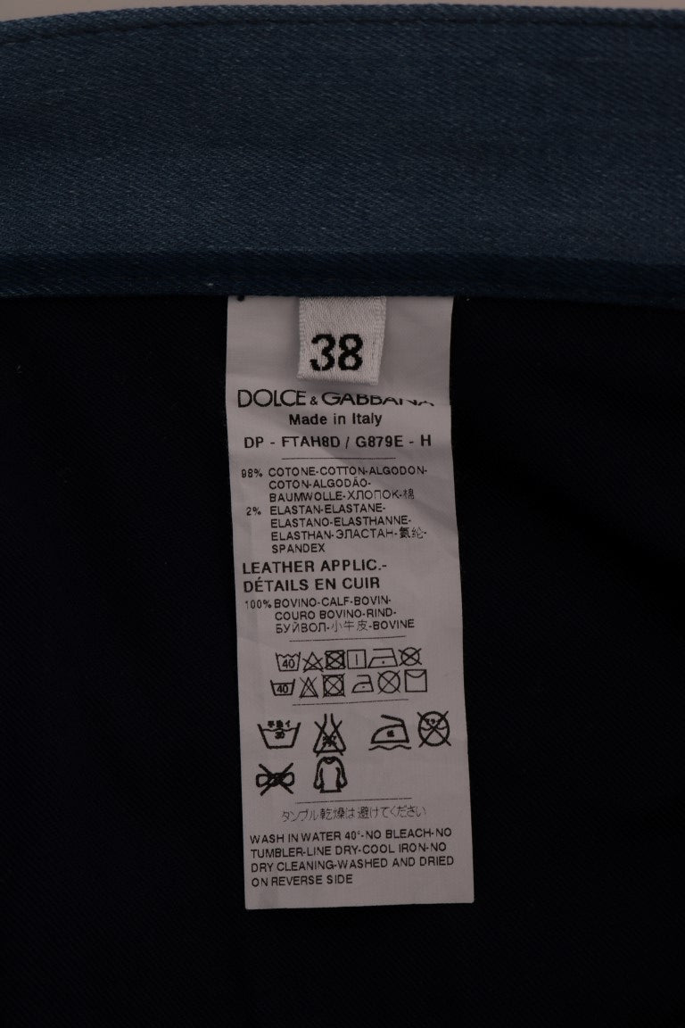 Blaue gestreifte Jeans aus Baumwolle mit GIRLY-Muster