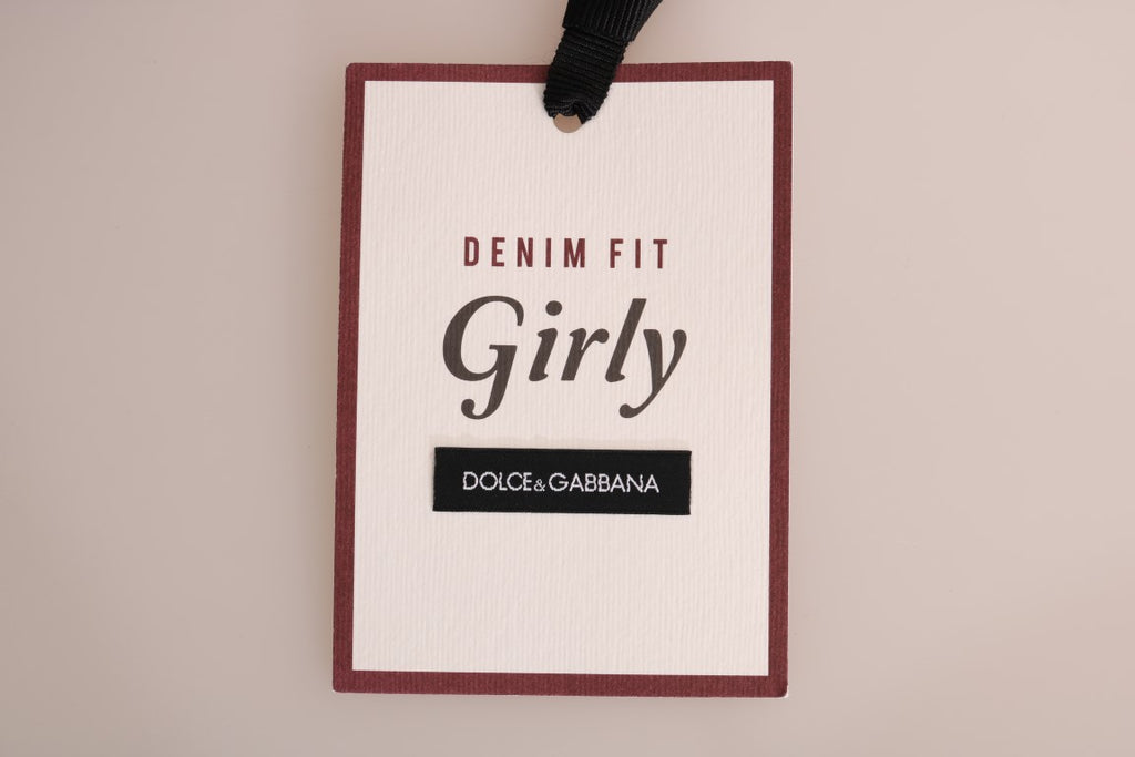 Blaue gestreifte Jeans aus Baumwolle mit GIRLY-Muster