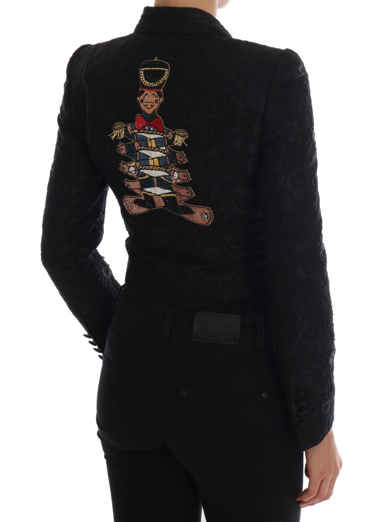 Schwarze Blazerjacke aus Brokat