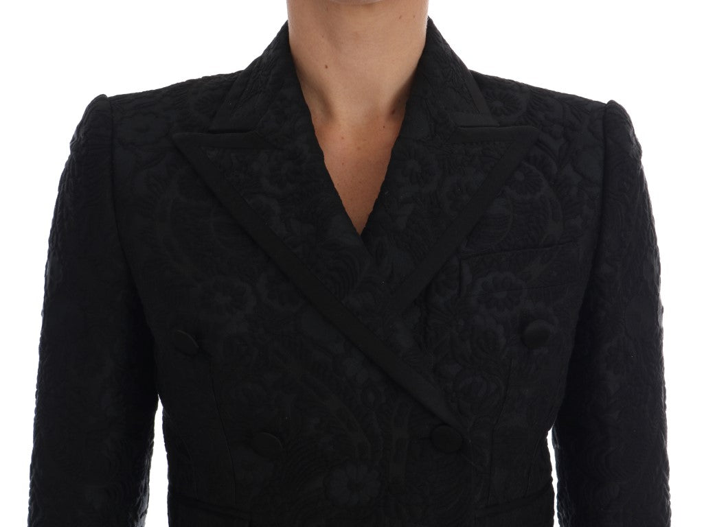 Schwarze Blazerjacke aus Brokat