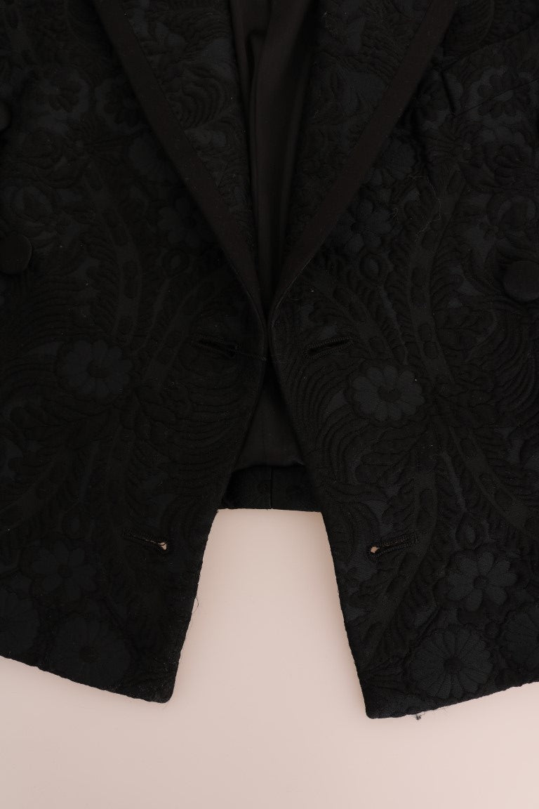 Schwarze Blazerjacke aus Brokat