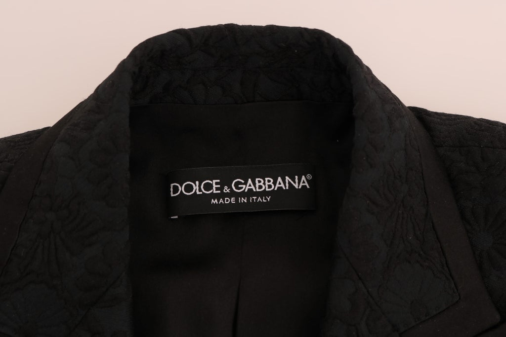 Schwarze Blazerjacke aus Brokat