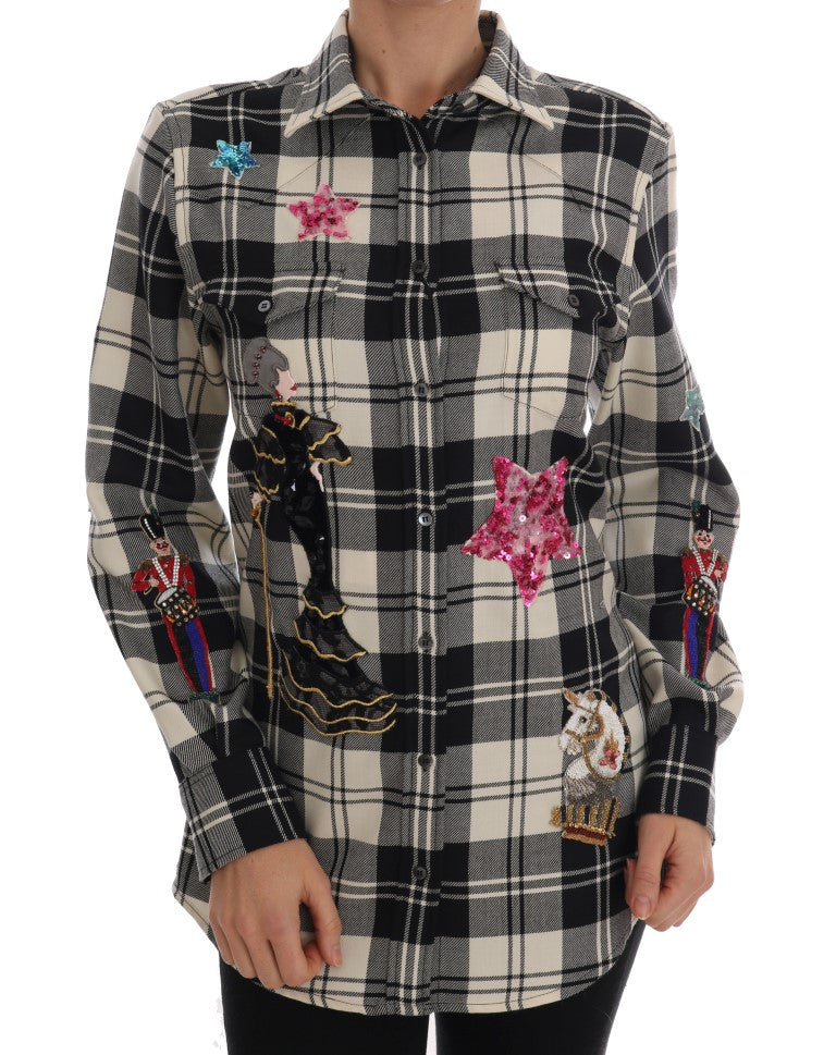 Schwarz-weißes Märchen-Kristall-Shirt