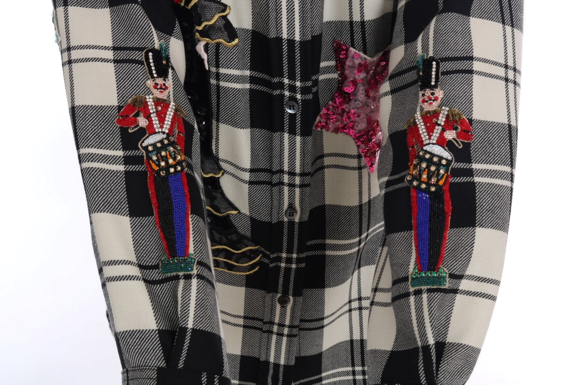 Schwarz-weißes Märchen-Kristall-Shirt