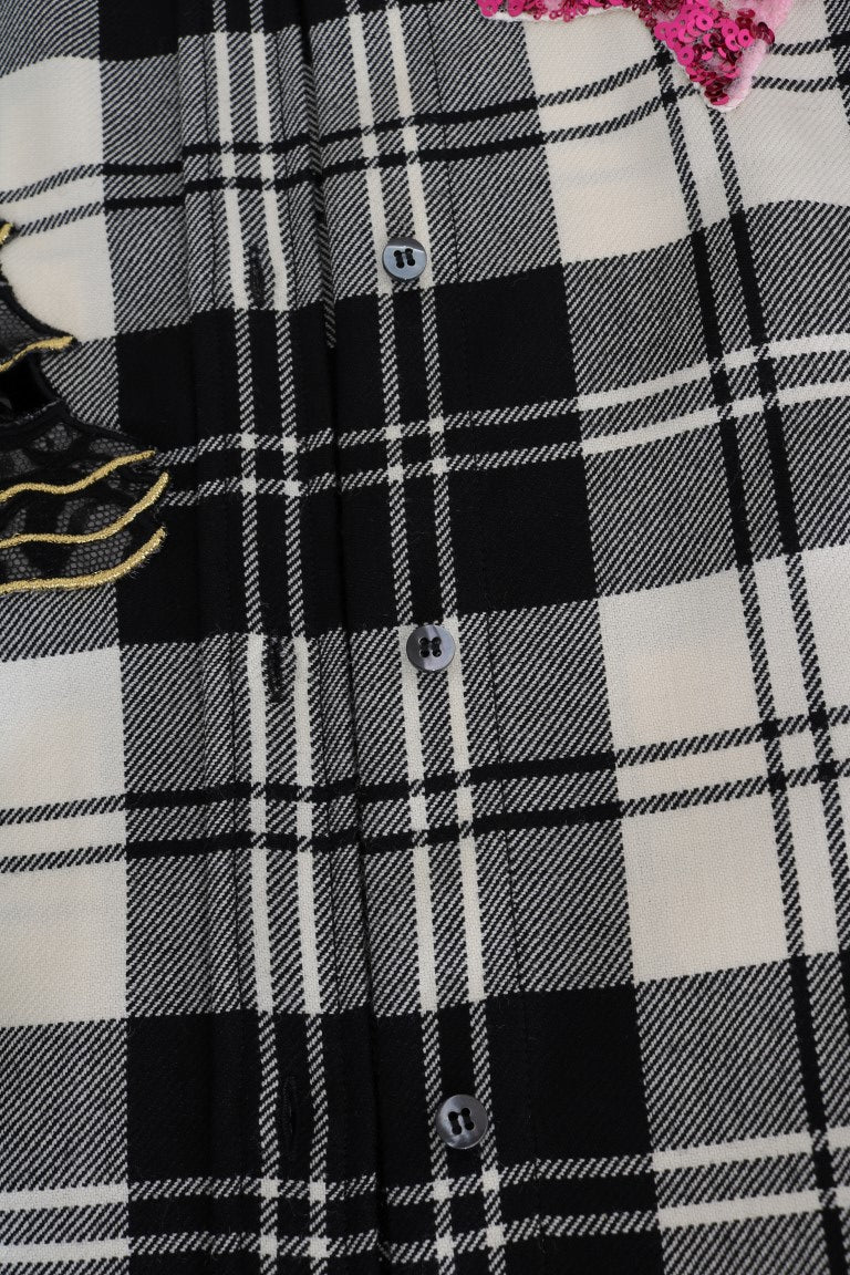 Schwarz-weißes Märchen-Kristall-Shirt