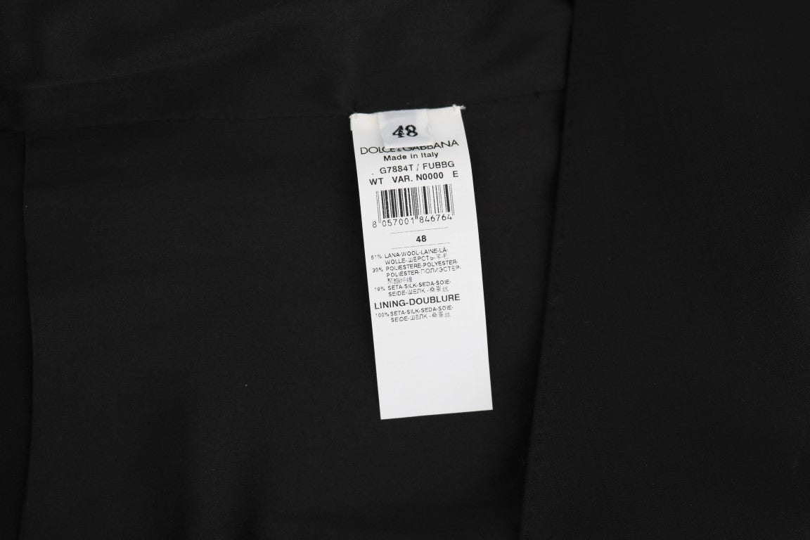 Schwarze Weste aus Wolle und Seide