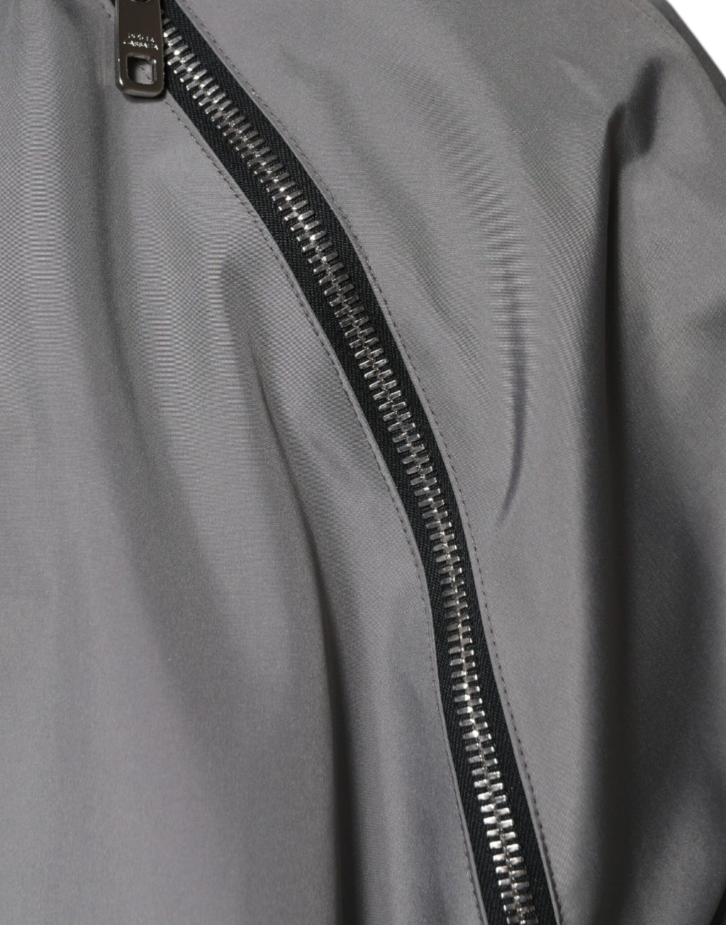 Graue Polyester-Kapuzenjacke für Herren mit durchgehendem Reißverschluss