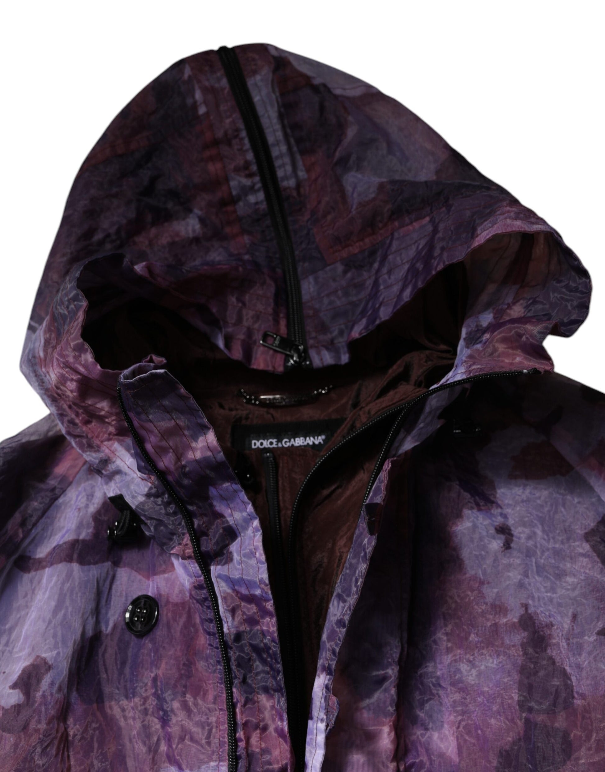 Lila Camouflage Kapuzen Blousonjacke für Herren